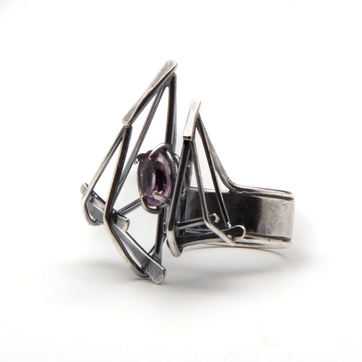 Emma Hoekstra - Amethyst Architectural Sophistication Ring