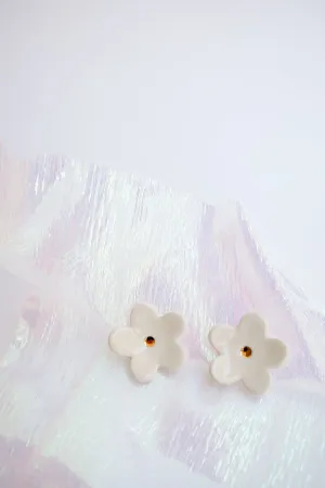 Flower Earrings - Creme