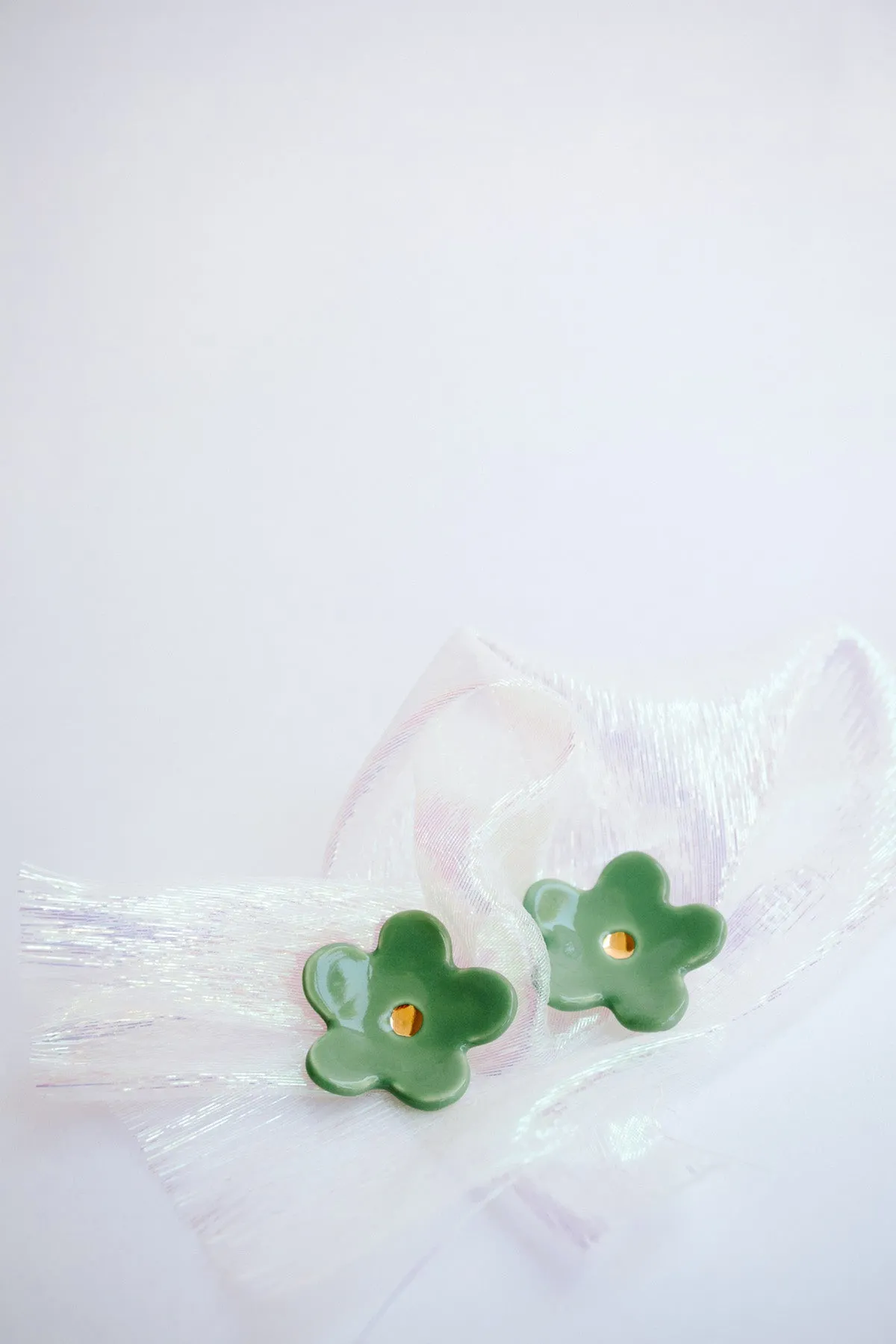 Flower Earrings - Sage