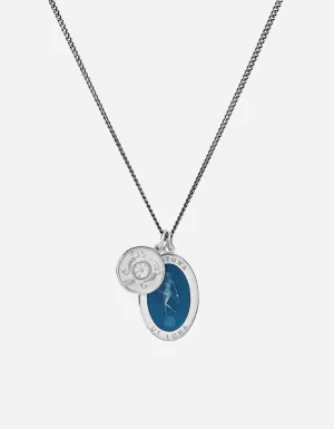 Fortuna Necklace, Sterling Silver/Blue