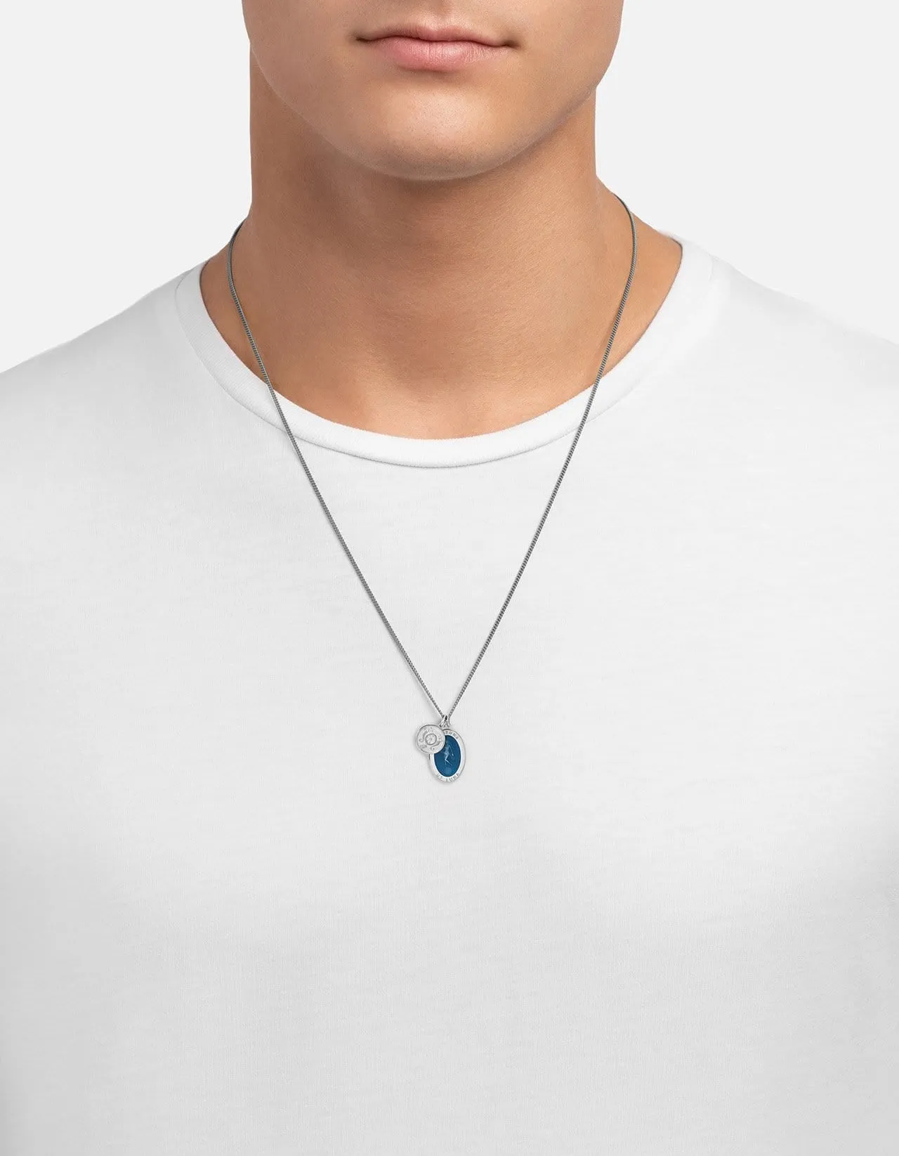 Fortuna Necklace, Sterling Silver/Blue