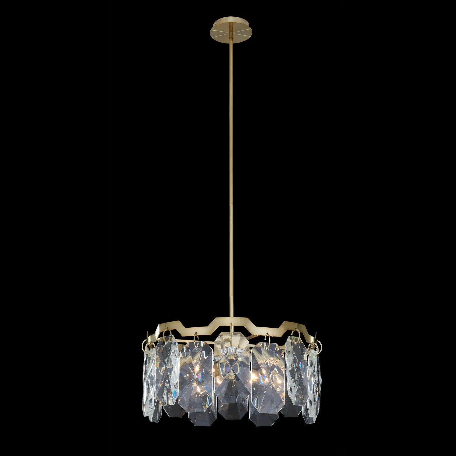 Four Light Pendant from the Piatta Collection in Brushed Brass Finish by Allegri