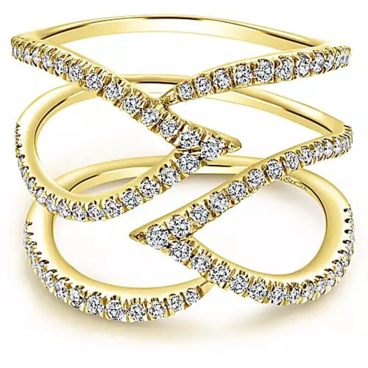 Gabriel & Co. Contemporary Wave Geometric Diamond Ring