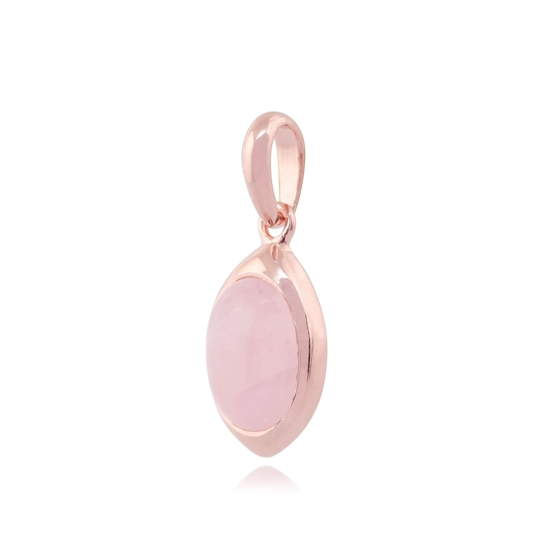 Gala' Rose Quartz Pastell Anhänger Halskette in 9ct Rosen Gold Beschichtet Sterlingsilber