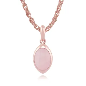 Gala' Rose Quartz Pastell Anhänger Halskette in 9ct Rosen Gold Beschichtet Sterlingsilber