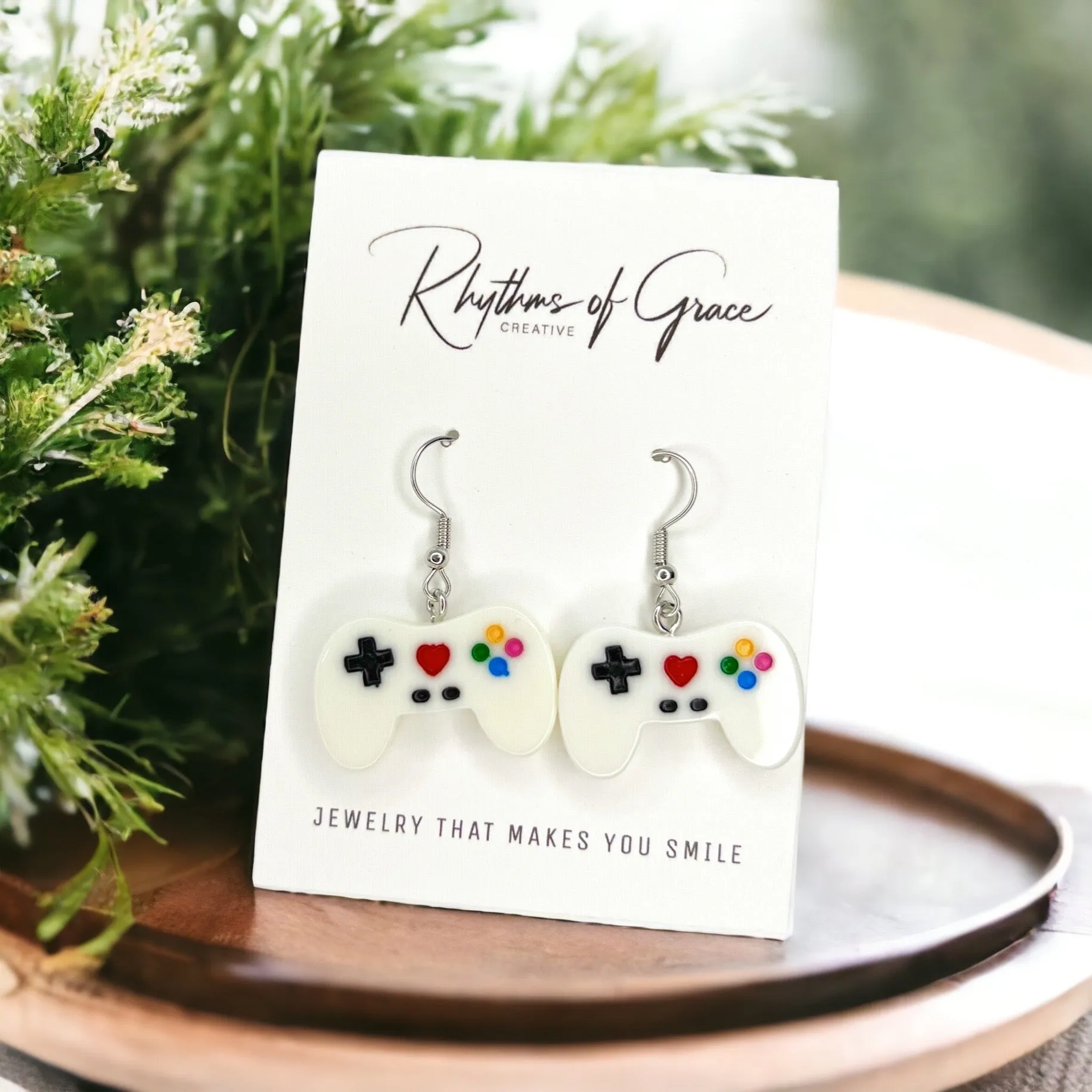 Game Controller Earrings - 90’s Retro, Gamer Earrings, Gaming Consoler, Cartoon Character, Controller Earrings, Handmade Earrings