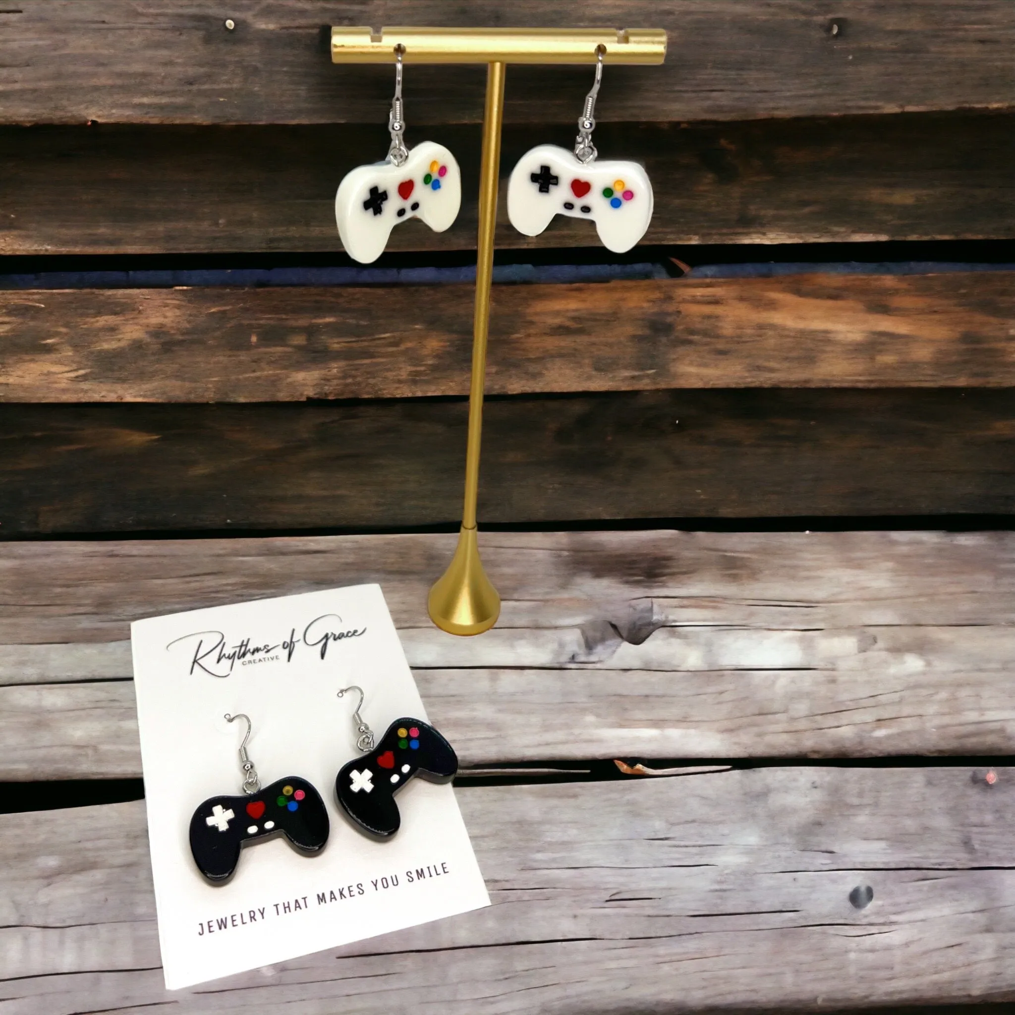 Game Controller Earrings - 90’s Retro, Gamer Earrings, Gaming Consoler, Cartoon Character, Controller Earrings, Handmade Earrings