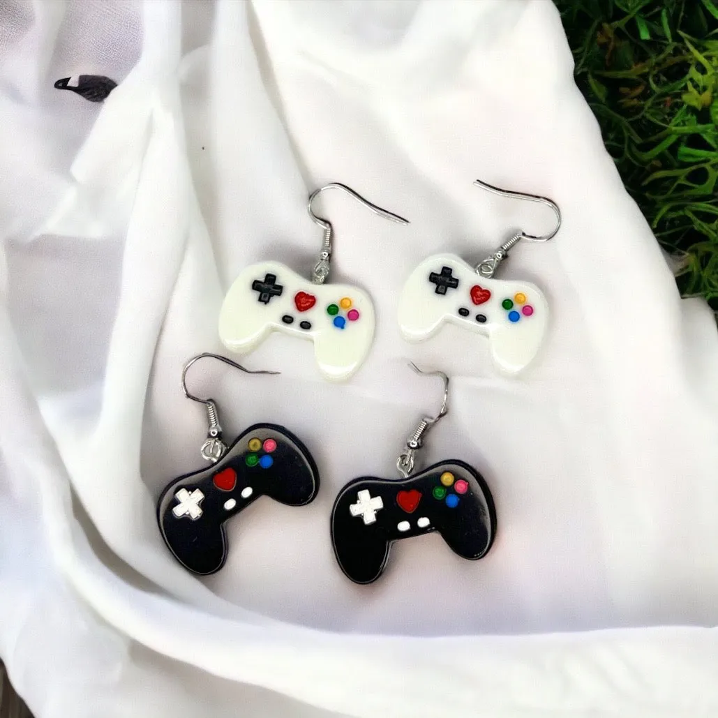 Game Controller Earrings - 90’s Retro, Gamer Earrings, Gaming Consoler, Cartoon Character, Controller Earrings, Handmade Earrings