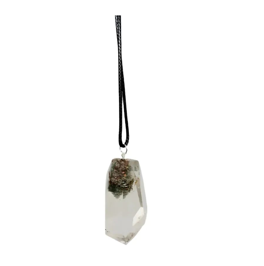 Garden Quartz Crystal Point Pendant Necklace