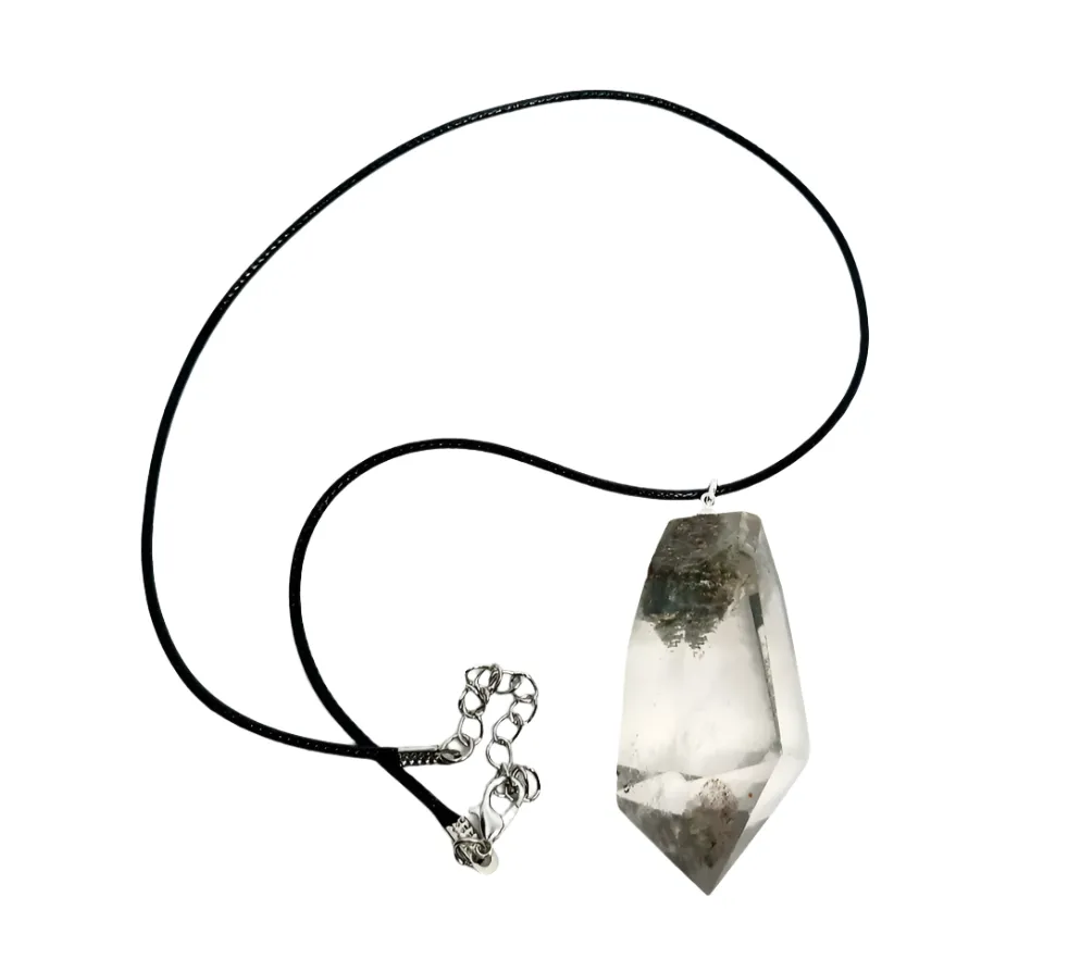 Garden Quartz Crystal Point Pendant Necklace