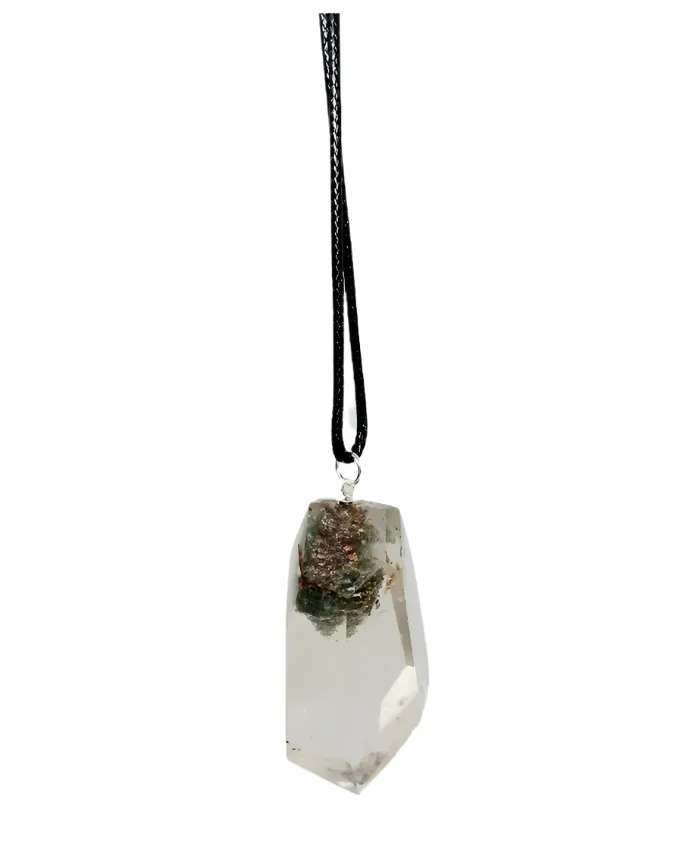 Garden Quartz Crystal Point Pendant Necklace