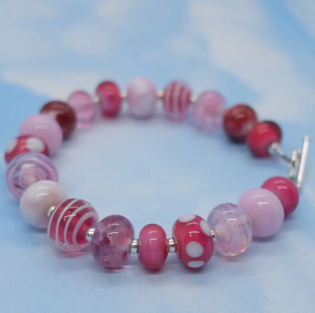 girly pink mini bead bracelet