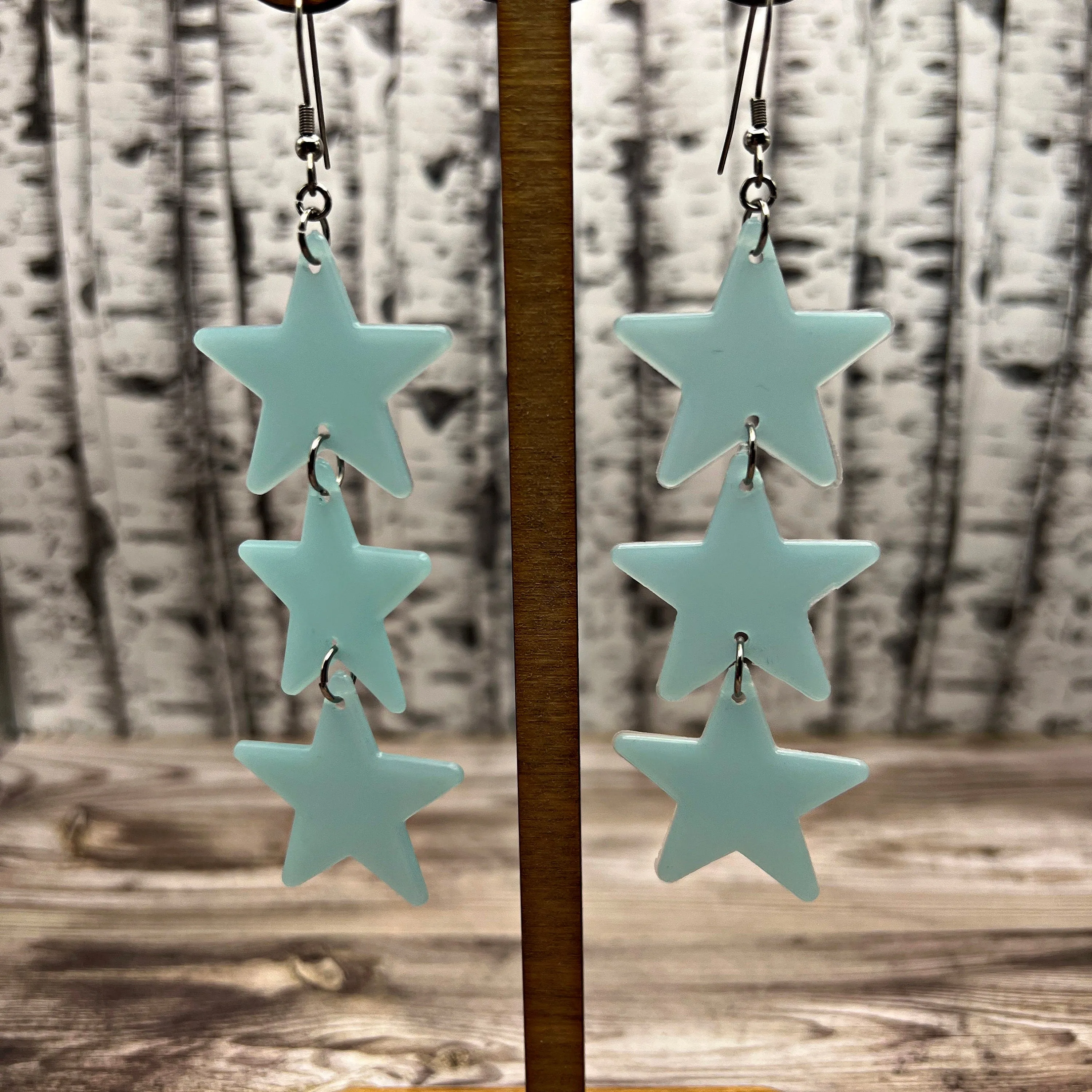 Glow in the Dark Stars, 90s Kid Retro Stainless Steel  Earrings, Hypoallergenic Gift