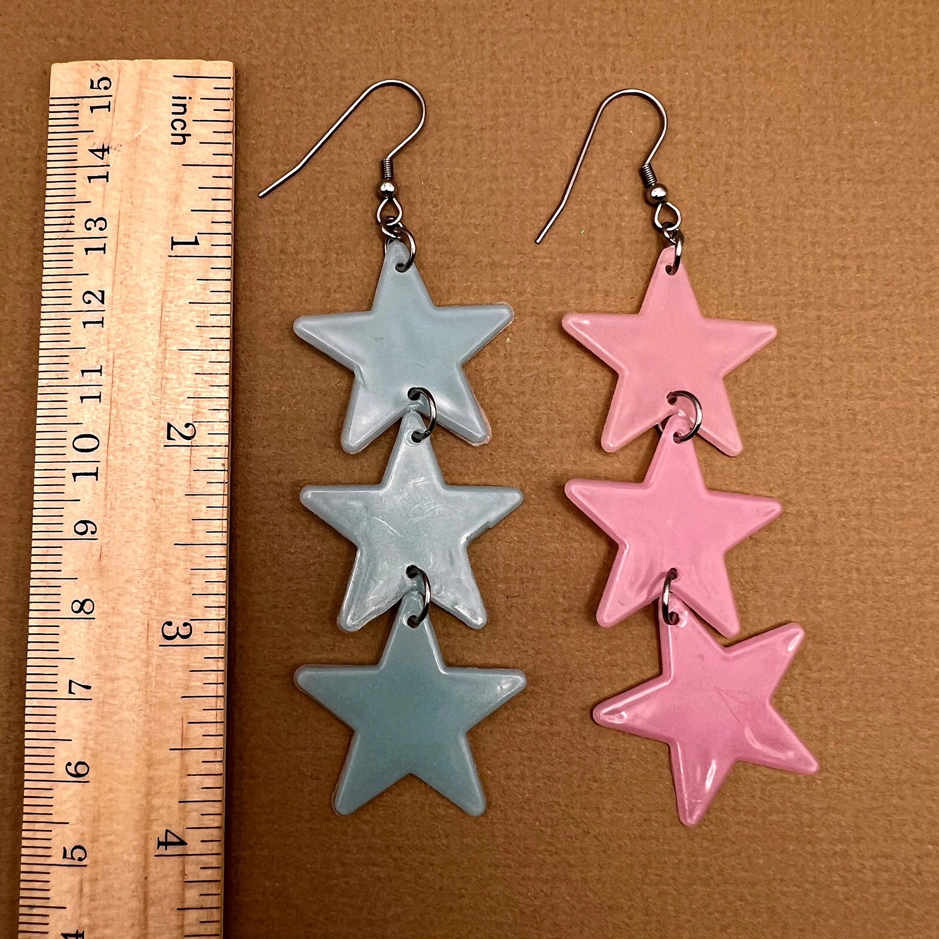 Glow in the Dark Stars, 90s Kid Retro Stainless Steel  Earrings, Hypoallergenic Gift