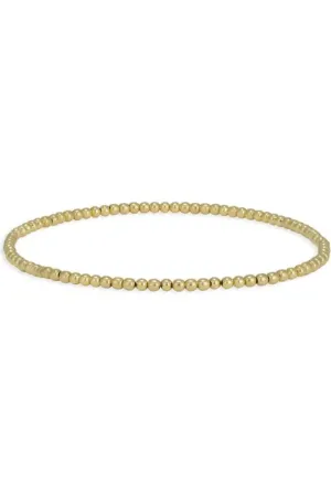 Gold Beaded 2mm Stacking Bracelet