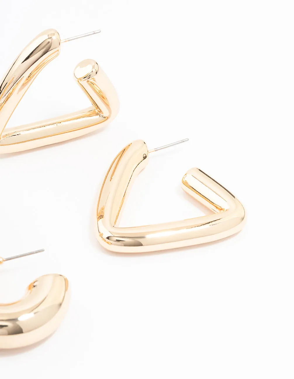 Gold Mixed Shape Hoop Earrings 2-Pack