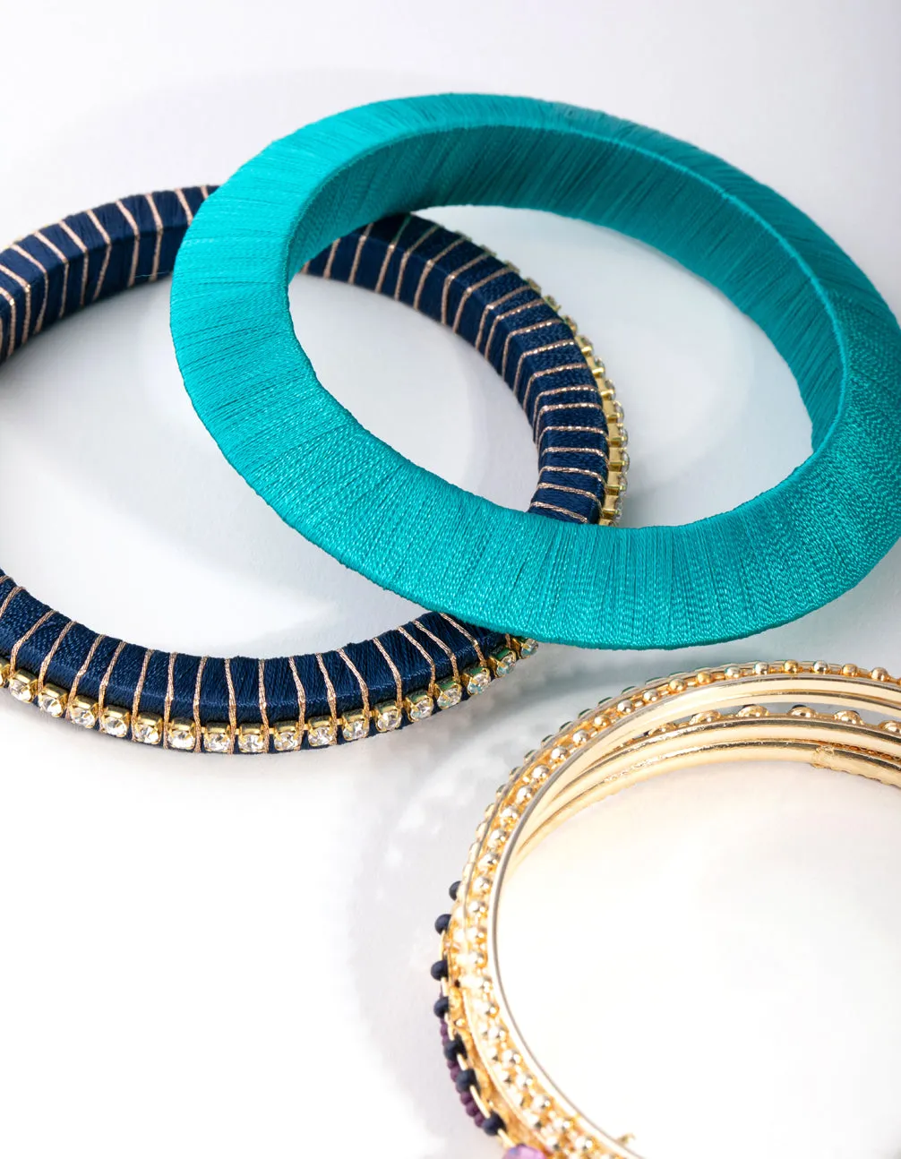 Gold Thread Wrap Bracelet 7-Pack