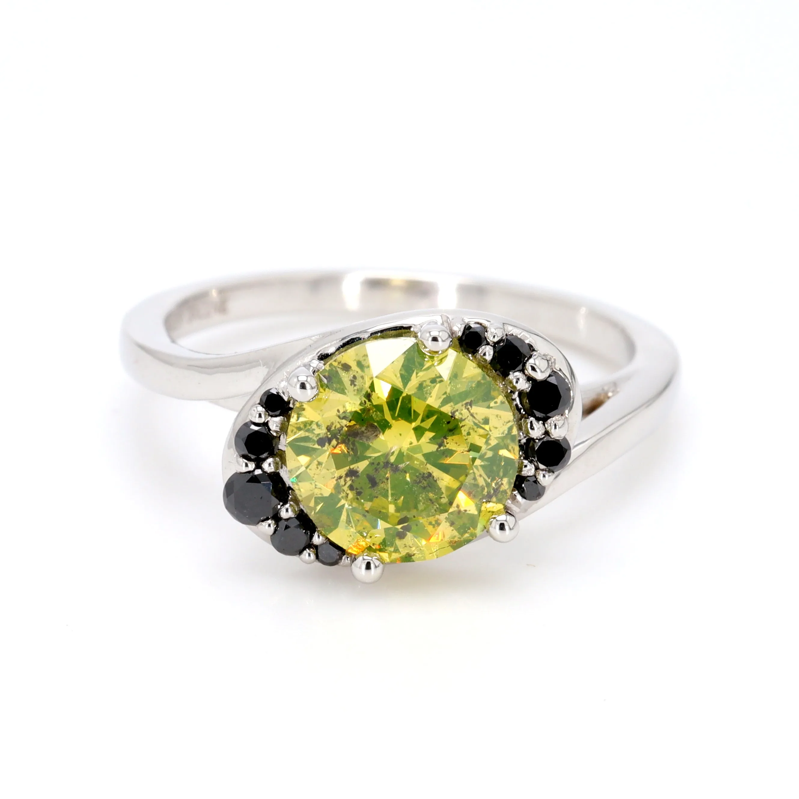 Green Diamond Engagement Ring