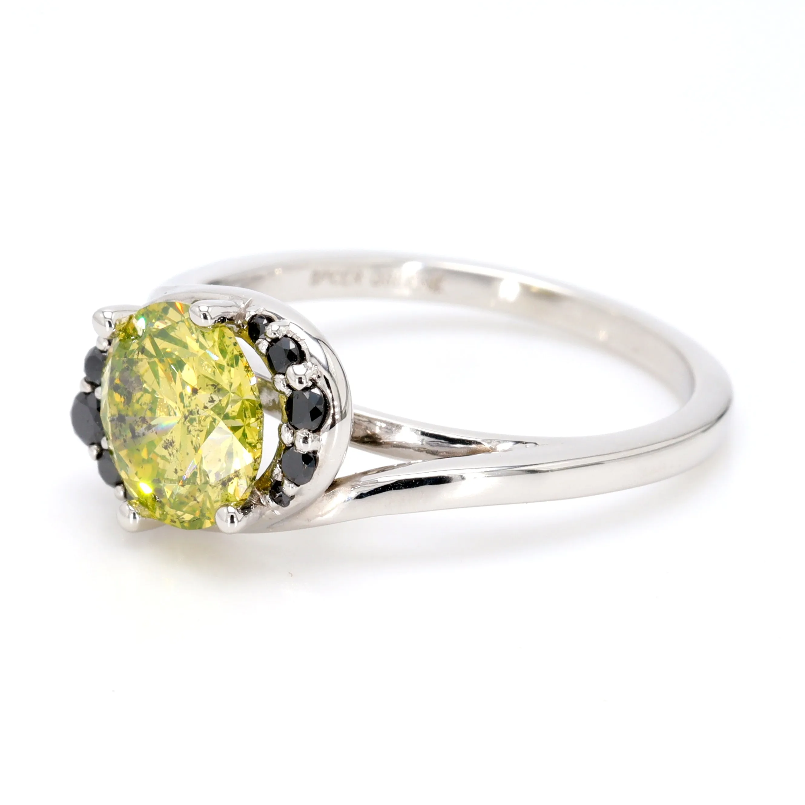 Green Diamond Engagement Ring