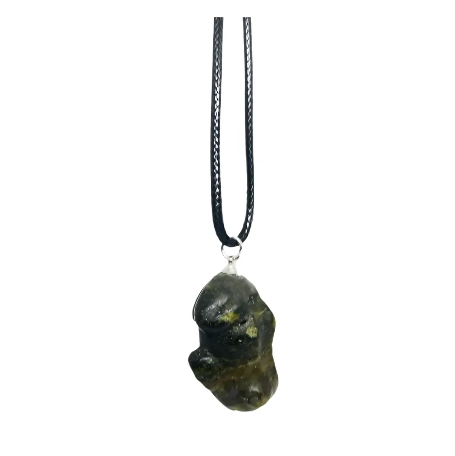 Green Jasper Crystal Frog Pendant Necklace