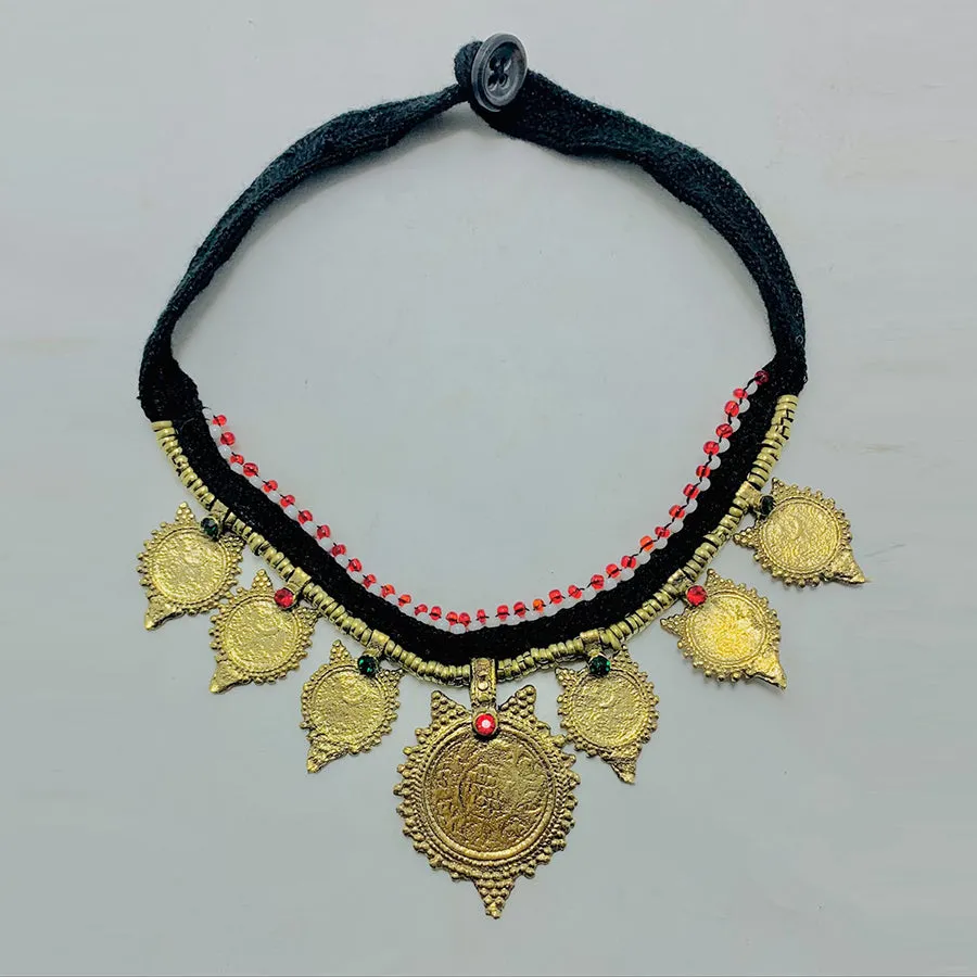 Handmade Vintage Coins Choker Necklace