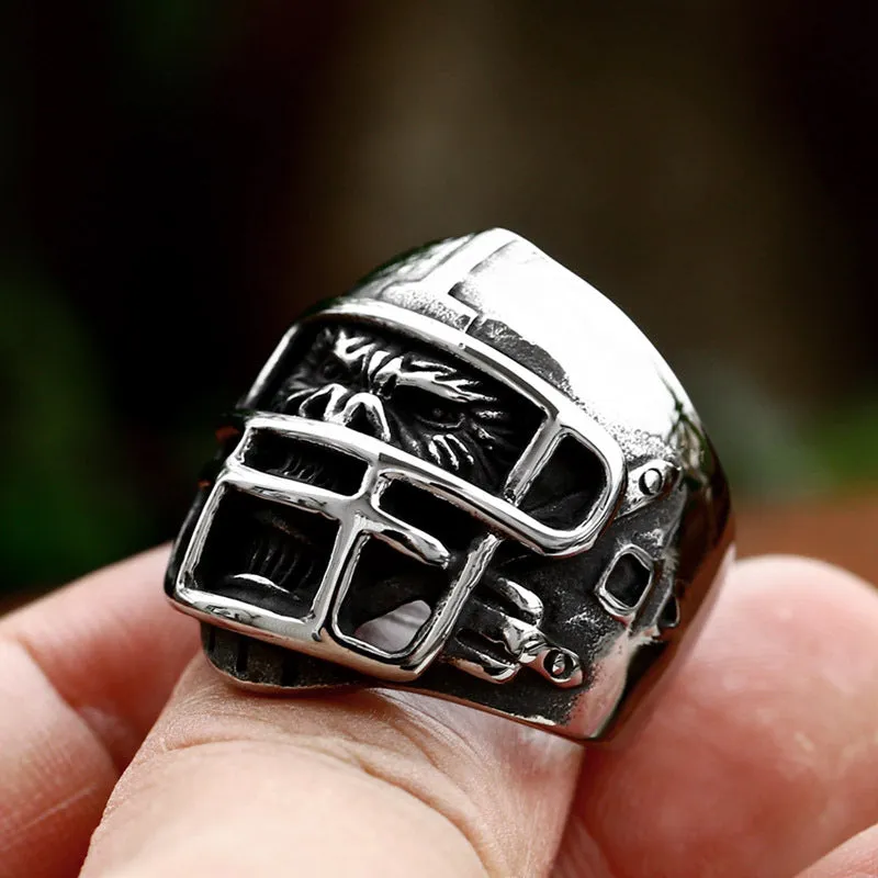 Hip Hop Punk Style Stainless Steel Ring with Retro Orangutan Mask Design for Men - Wholesale European and American Fashion