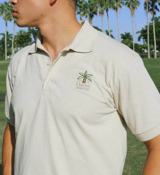 Keep On Swinging Golf Polo Shirt- Sand