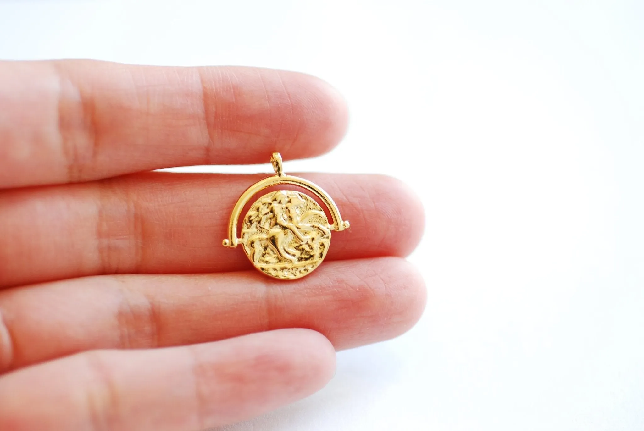 Large Medallion Coin Pendant- Greek Roman Spanish Coin Charm Pendant, Vintage Antique Coin, DIY Jewelry Parts, Wholesale Charms Pendants,491