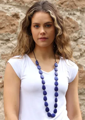 Layla Long Necklace Cobalt Blue