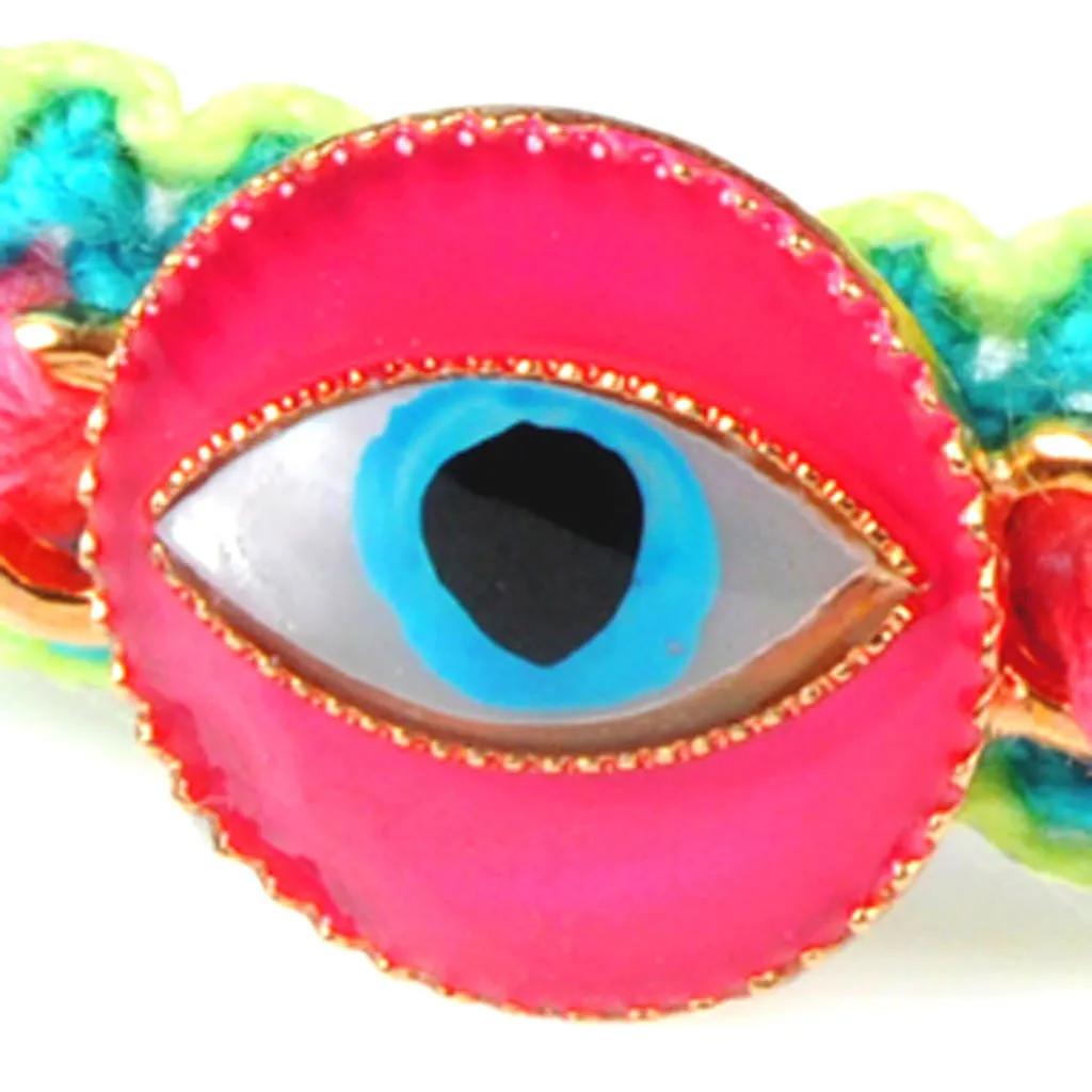 Limited Edition Neon Enamel Evil Eye Token Friendship Bracelet