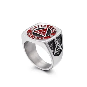 Masonic Skull Stainless Steel Rings for Men - European & American Punk Style