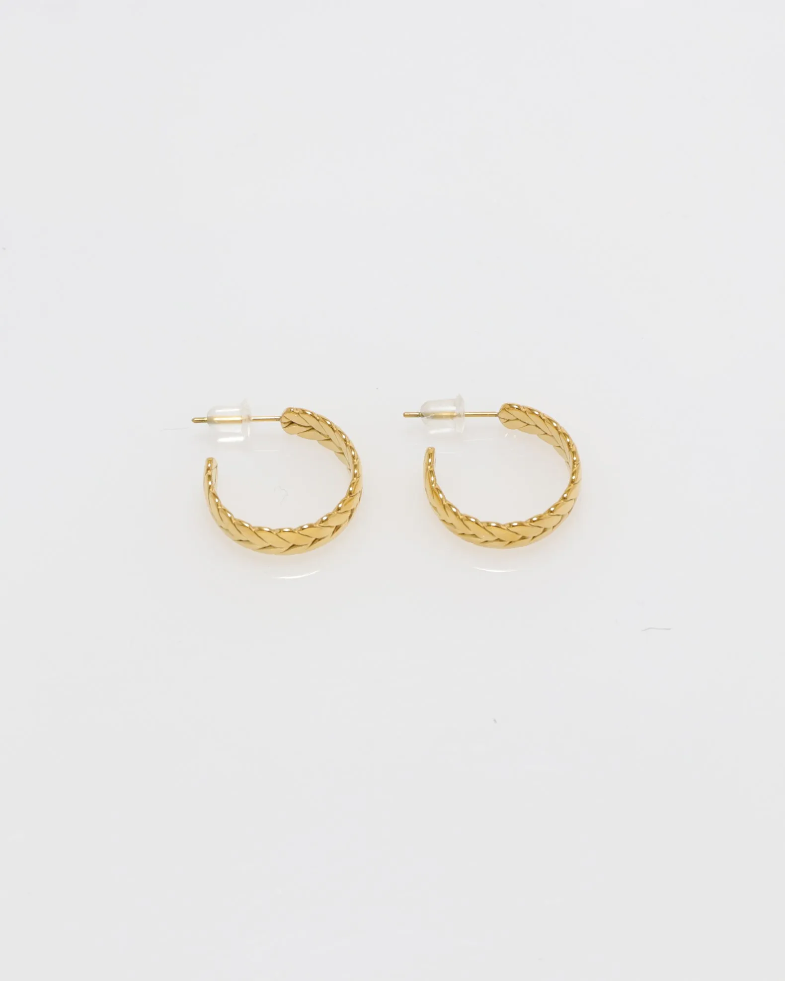 Maya Gold Weaved Half Hoop Earrings