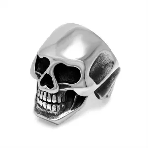 Men's Trendy Titanium Steel Skull Ring with Creative Love Emoji Design, Unique Stainless Steel Jewelry for Him