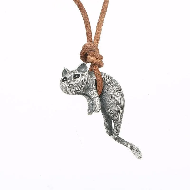 Meow Medallion Grunge Necklace