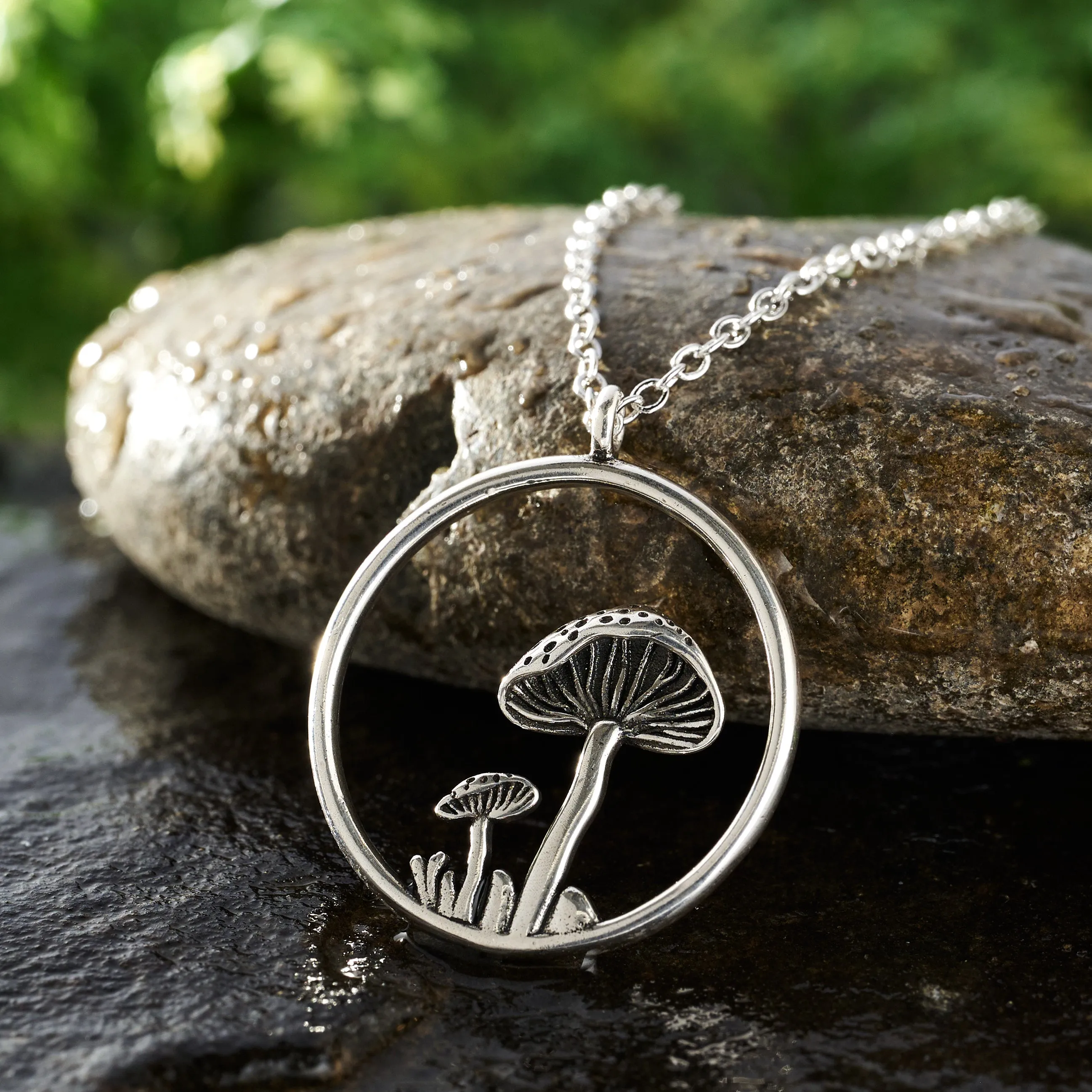 Mushroom Hoop Necklace