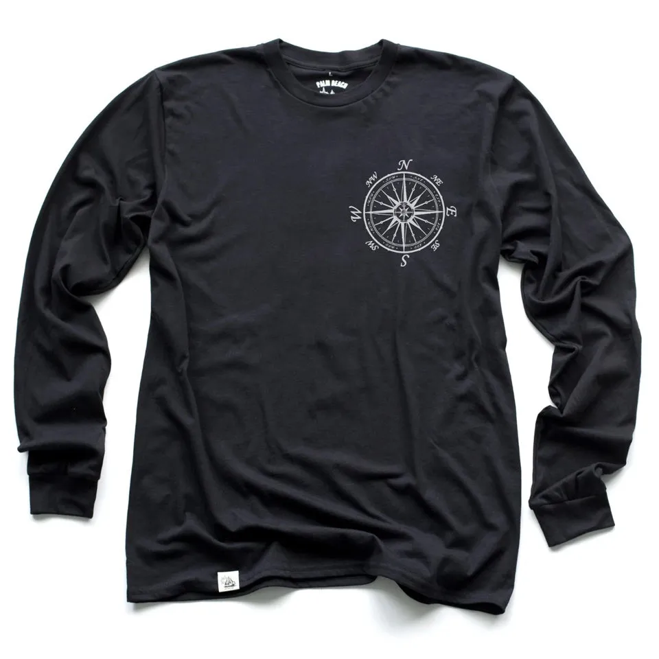 Nautical Compass Long Sleeve Dark Shirt (w/ Free Necklace)