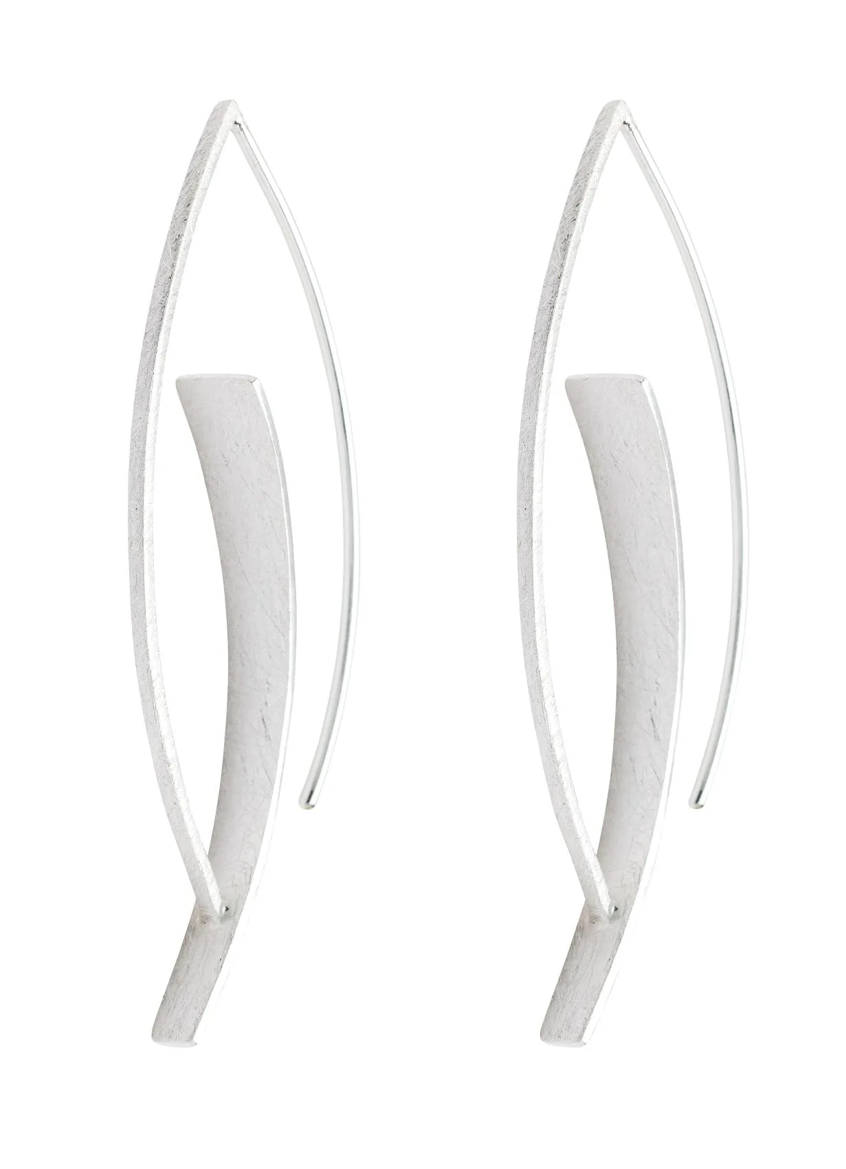 New! Brushed Silver Wishbone Earrings