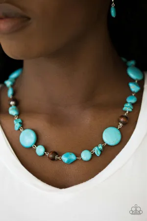 Paparazzi Accessories  - Canyon Collection Blue Necklace- #N866 Peg