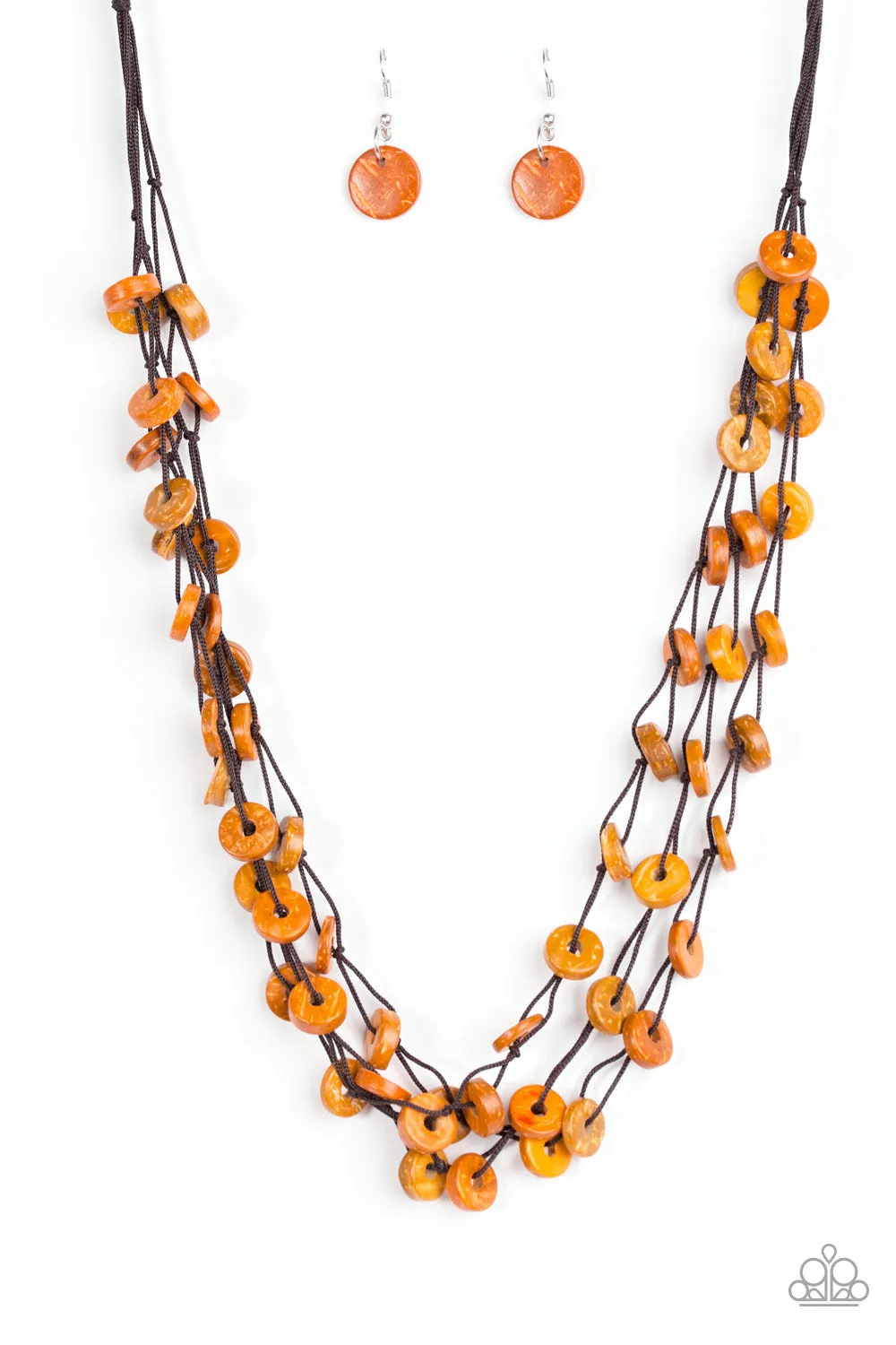 Paparazzi Accessories - Hoppin Honolulu - #N123 Box 2 - Orange Necklace