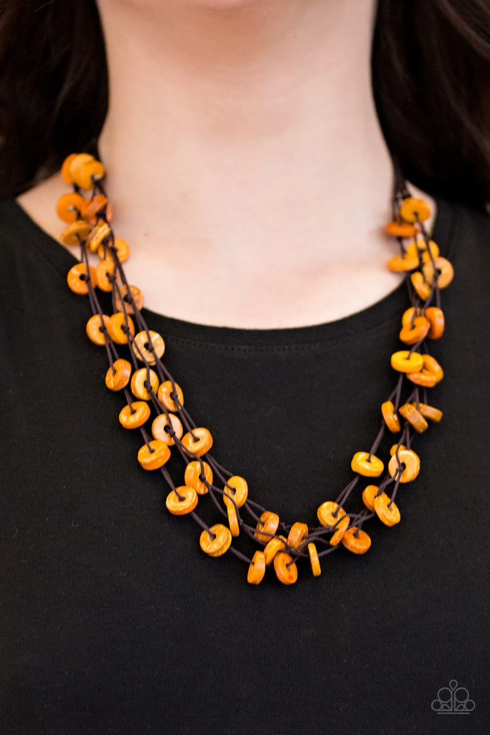 Paparazzi Accessories - Hoppin Honolulu - #N123 Box 2 - Orange Necklace