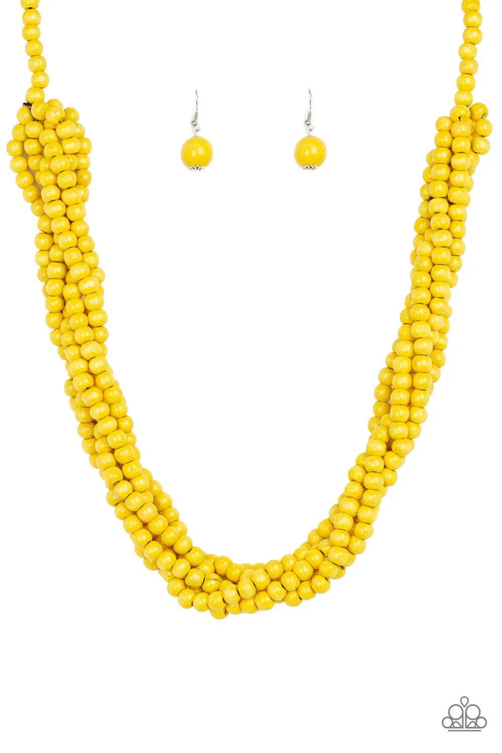 Paparazzi Accessories  - Tahiti Tropic - #N126 Box 2 -  Yellow Necklace