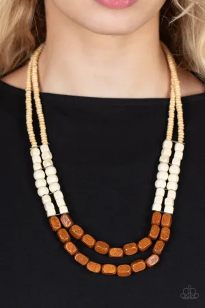 Paparazzi Bermuda Bellhop - Brown Necklace