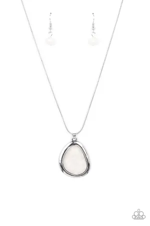 Paparazzi Canyon Oasis - White Necklace