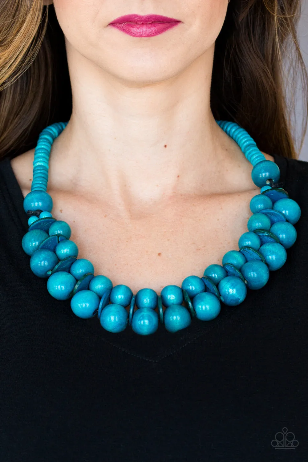 Paparazzi Caribbean Cover Girl Blue Necklace Set