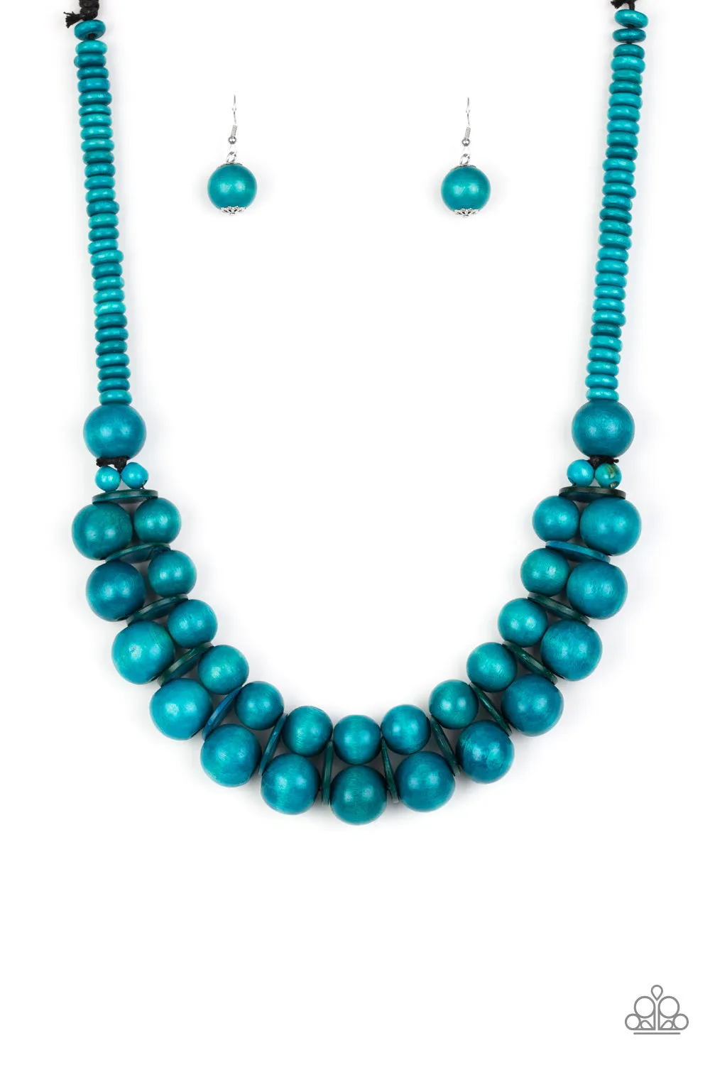 Paparazzi Caribbean Cover Girl Blue Necklace Set