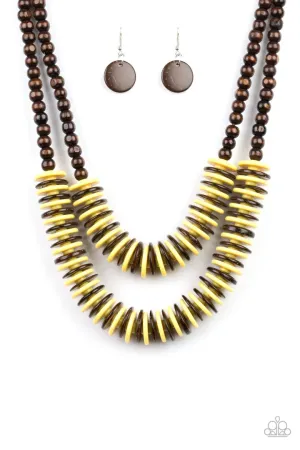 Paparazzi Dominican Disco - Yellow Necklace