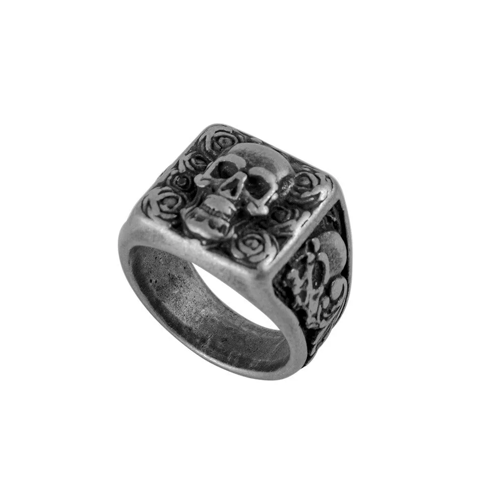 Personalized Retro Titanium Steel Skull Ring for Men - European and American Style, Wholesale Available