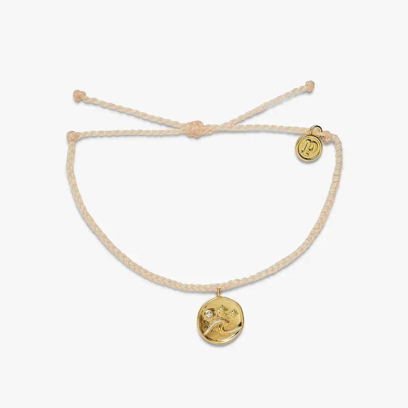 Pura Vida Crystal Wave Coin Bracelet- Vanilla