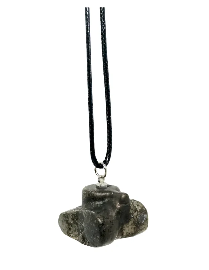 Pyrite Crystal Tank Pendant Necklace