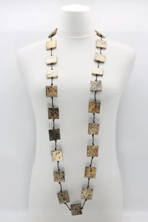 Recycled Wooden Squares Necklace